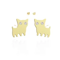 Kolczyki - Kolczyki z Kotkami na sztyfcie srebro pozłacane - miniaturka - grafika 1