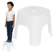 Zestawy mebli dla dzieci - KRZESEŁKO DLA DZIECI PLASTIKOWE SIEDZISKO STOŁEK BIAŁY DZIECIĘCY STABILNY - miniaturka - grafika 1