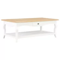Ławy i stoliki kawowe - vidaXL Stolik kawowy, biały, 110x60x40 cm, MDF - miniaturka - grafika 1