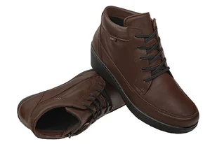 Botki na haluksy AXEL Comfort 4465 H Brąz+Stretch Kosela Medic 9465 Tęgość H Brązowe - Botki damskie - miniaturka - grafika 4