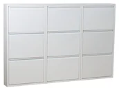 Szafki na buty - Pisa szafka na buty z 9 klapami/drzwiczkami w metalicznej bieli. Dostarczane zmontowane. - miniaturka - grafika 1