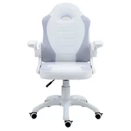 Fotele gamingowe - Cobra Junior Pro CRF-2307 Dla dzieci do 100kg Skóra ECO Biały - miniaturka - grafika 1