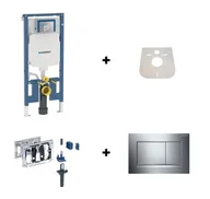 Stelaże i zestawy podtynkowe do WC - Geberit Duofix Slim (8 cm) Zestaw stelaż podtynkowy wąski do WC H114 Sigma + kostkarka + przycisk WC chrom błyszczący/chrom mat + mata 111.796.00.1+115.063.21.1+ 115.883.KH.1+LEMATA - miniaturka - grafika 1