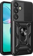 Etui i futerały do telefonów - Etui pancerne Hybrid Armor Camshield z osłoną aparatu i metalowym ringiem do Samsung Galaxy S25 - czarne - miniaturka - grafika 1