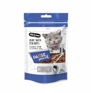 Hau&Miau Pausesnack przysmak dla kota, kawałki rybne w kształcie serca 60g - Przysmaki dla kotów - miniaturka - grafika 1