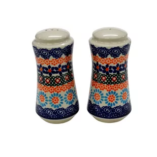 Ceramiczna solniczka i pieprzniczka Ceramika Bolesławiec - Młynki do soli i pieprzu - miniaturka - grafika 1