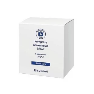 SILESIAN PHARMA Kompresy włókninowe jałowe 5 cm x 5 cm 25 szt x 2 Apteczka ABC - Apteczki i materiały opatrunkowe - miniaturka - grafika 1