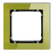 Klawisze i ramki - Karlik Ramka pojedyncza DECO efekt szkła zielony/czarny - miniaturka - grafika 1