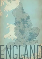 Plakaty - Plakat NICE WALL England, vintage, mapa 50x70 cm - miniaturka - grafika 1