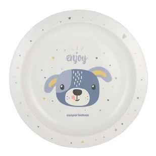 Canpol Babies Talerzyk Plastikowy Cute Animals 9m+ Piesek Niebieski - Miseczki i talerzyki dla dzieci - miniaturka - grafika 1