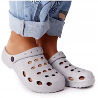 Moda i Uroda OUTLET - Kroksy Klapki Piankowe Szare Ogrodowe Basenowe 38 - miniaturka - grafika 1