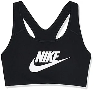 Nike Swoosh Futura Bra biustonosz sportowy czarny Schwarz (Black/White/010) X-L - Biustonosze - miniaturka - grafika 1