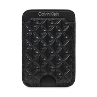 Etui na dokumenty i karty - Etui na karty kredytowe Calvin Klein Aop Leather Magnetic Card Case LV04F1100G Czarny - miniaturka - grafika 1