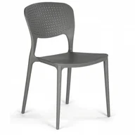 Krzesła - Plastikowe krzesło do jadalni EASY II, szare - miniaturka - grafika 1
