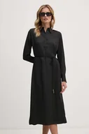 Sukienki - Calvin Klein sukienka kolor czarny midi prosta K20K207455 - miniaturka - grafika 1