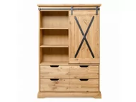 Szafy - Szafa Witryna Dębowa Loftowa X-oak nr 1 - miniaturka - grafika 1