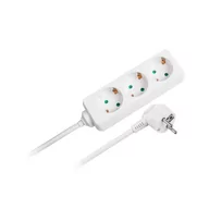 Przedłużacze i rozgałęźniki - HBF biały KEMOT 3 gniazda typu niemieckiego dł 1,5m 3x1.0) bez przełącznika Y-HEM3070-1,5 - miniaturka - grafika 1