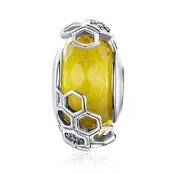 Wisiorki - Zawieszka Srebro 925 Charms Koralik Do Pandora Murano Plaster Miodu - miniaturka - grafika 1