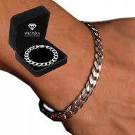 Bransolety męskie - DIAMENTOWANA Bransoletka Srebrna Męska Pancerka 19cm Bransoleta - miniaturka - grafika 1