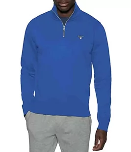 GANT Oryginalna męska bluza dresowa z zamkiem do połowy długości, niebieska (Lapis Blue), standardowa, Lapis Blue, S - Bluzy męskie - miniaturka - grafika 1