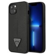 Etui i futerały do telefonów - Guess GUHCP14MPSATLK iPhone 14 Plus 6,7` czarny/black hardcase SaffianoTriangle Logo - miniaturka - grafika 1