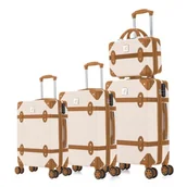 Walizki - Zestaw walizek SEMI LINE T5506-0 Beżowo-brązowy - miniaturka - grafika 1