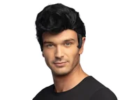 Dodatki do strojów karnawałowych - Peruka męska czarna lata 50-te - miniaturka - grafika 1