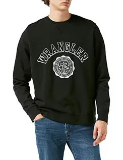 Bluzy męskie - Wrangler Męska bluza Collegiate Crew, Faded Black, XL - grafika 1