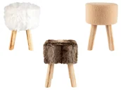 Taborety i hokery - LIVARNO home Taboret z futrzanym siedziskiem - miniaturka - grafika 1