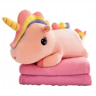 Kołdry i poduszki dla dzieci - KOCYK PODUSZKA 2W1 PRZYTULANKA UNICORN JEDNOROŻEC PREZENT DLA DZIECI - miniaturka - grafika 1