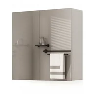 Szafki łazienkowe - Szafka łazienkowa wisząca z lustrem nad umywalkę 2 drzwi biała nowoczesna - miniaturka - grafika 1
