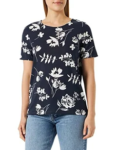 Vila Bluzka damska, Navy Blazer/Aop: white Flowers, M - Bluzki damskie - miniaturka - grafika 1