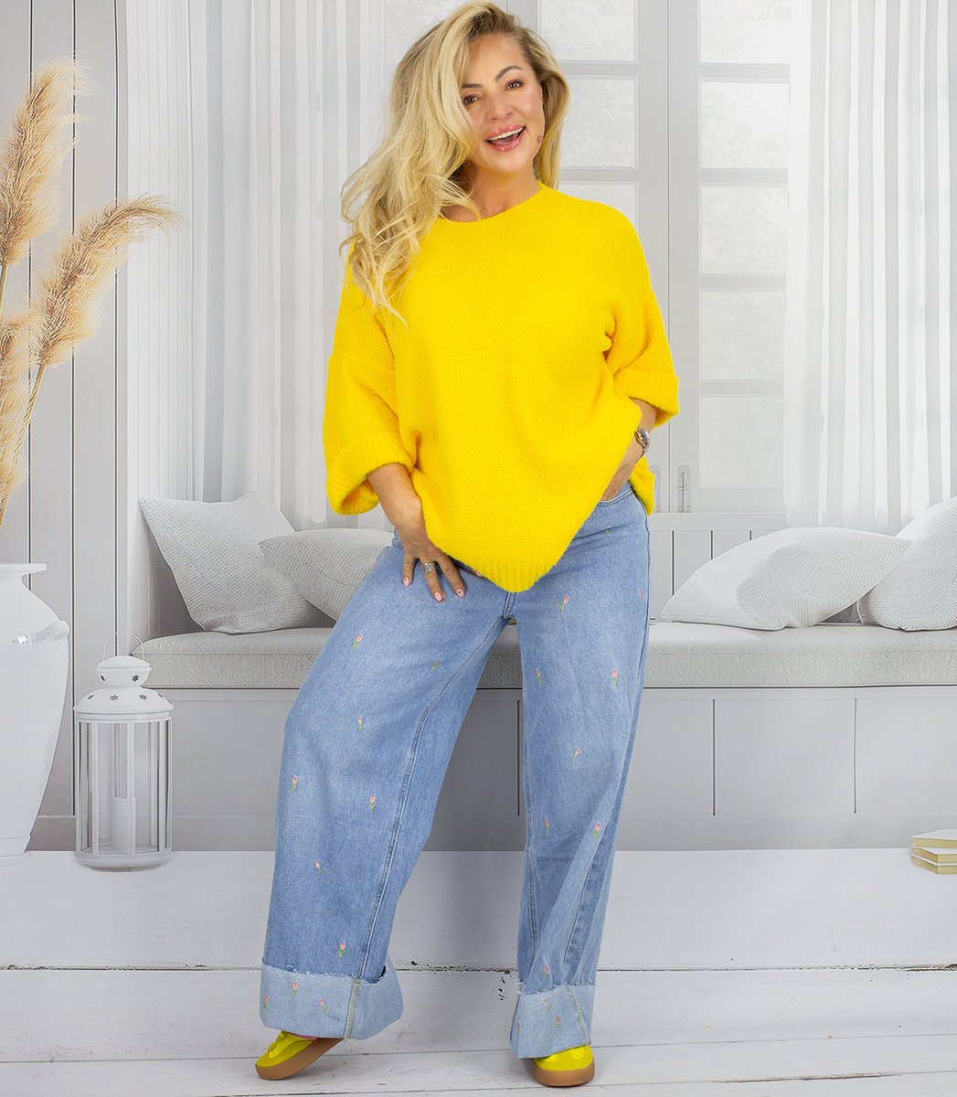 Asymetryczny pastelowy sweter oversize luźny miękki