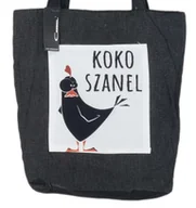 Torby i wózki na zakupy - POJEMNA TORBA NA RAMIĘ DO MIASTA SHOPPERKA CZARNA KOKOSZANEL - miniaturka - grafika 1