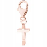 Bransoletki - Zawieszka Pozłacana z Krzyżem Rybką Wiara Krzyż Rybka Cross Fish SREBRO 925 - miniaturka - grafika 1