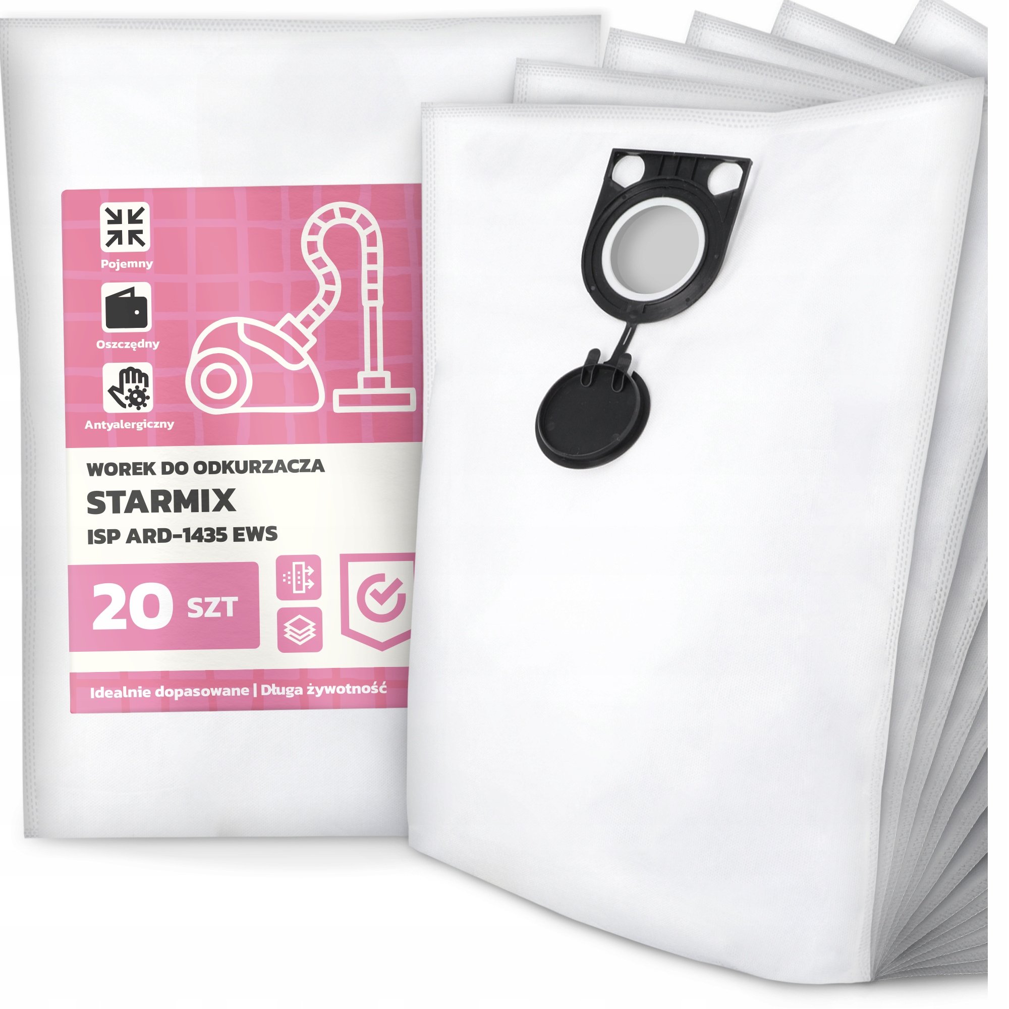 20x Worek do Odkurzacza Starmix Isp ARD-1435 Ews Syntetyczny Pojemny G9