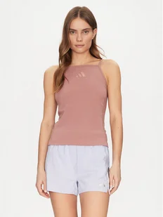 adidas Top ALL SZN Rib JJ1222 Różowy Slim Fit - Koszulki i topy damskie - miniaturka - grafika 1
