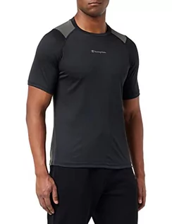 Koszulki męskie - Champion t-shirt męski c-tech, czarny/spiżowy., S - grafika 1