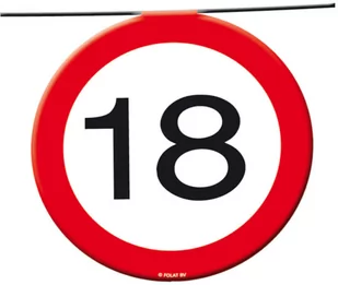 Baner flagi Znak zakazu 18tka - 12 m - 1 szt. - Urodziny dla dorosłych - miniaturka - grafika 1