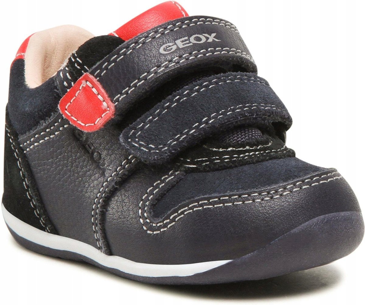 GEOX SPORTOWE BUTY DZIECIĘCE SKÓRZANE GRANATOWE NA RZEPY 19 6KA