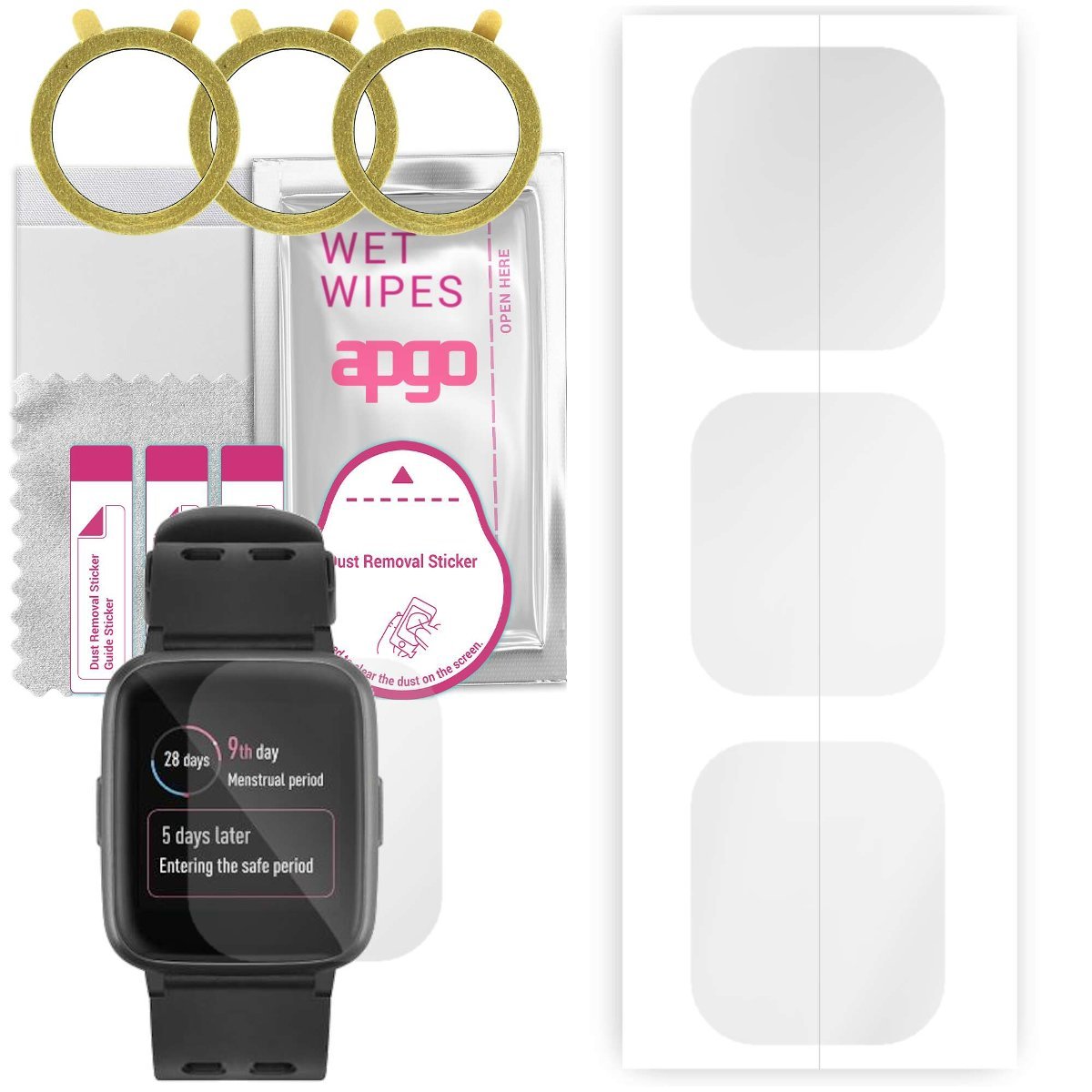 3x Folia hydrożelowa do Acme SW202G HR - apgo Smartwatch Hydrogel Protection Ochrona na ekran smartwatcha