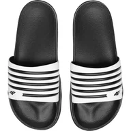 Klapki i japonki damskie - Klapki 4F W H4L20 KLD001 białe czarne - miniaturka - grafika 1