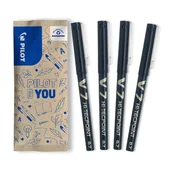 Cienkopisy - Zestaw 4 cienkopisy kulkowe PILOT V7 czarny - miniaturka - grafika 1