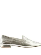 Kapcie damskie - Högl Skórzane slippersy "Therese" w kolorze srebrnym - miniaturka - grafika 1