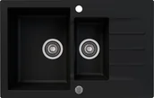 Zlewozmywaki - Kernau Zlewozmywak granitowy KGSA 6079 1,5B1D Deep Black - miniaturka - grafika 1