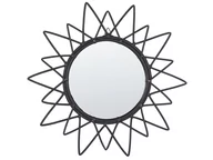 Lustra - Lumarko Rattanowe Okrągłe Lustro Ścienne Słońce ⌀ 61 Cm Czarne Aroek - miniaturka - grafika 1