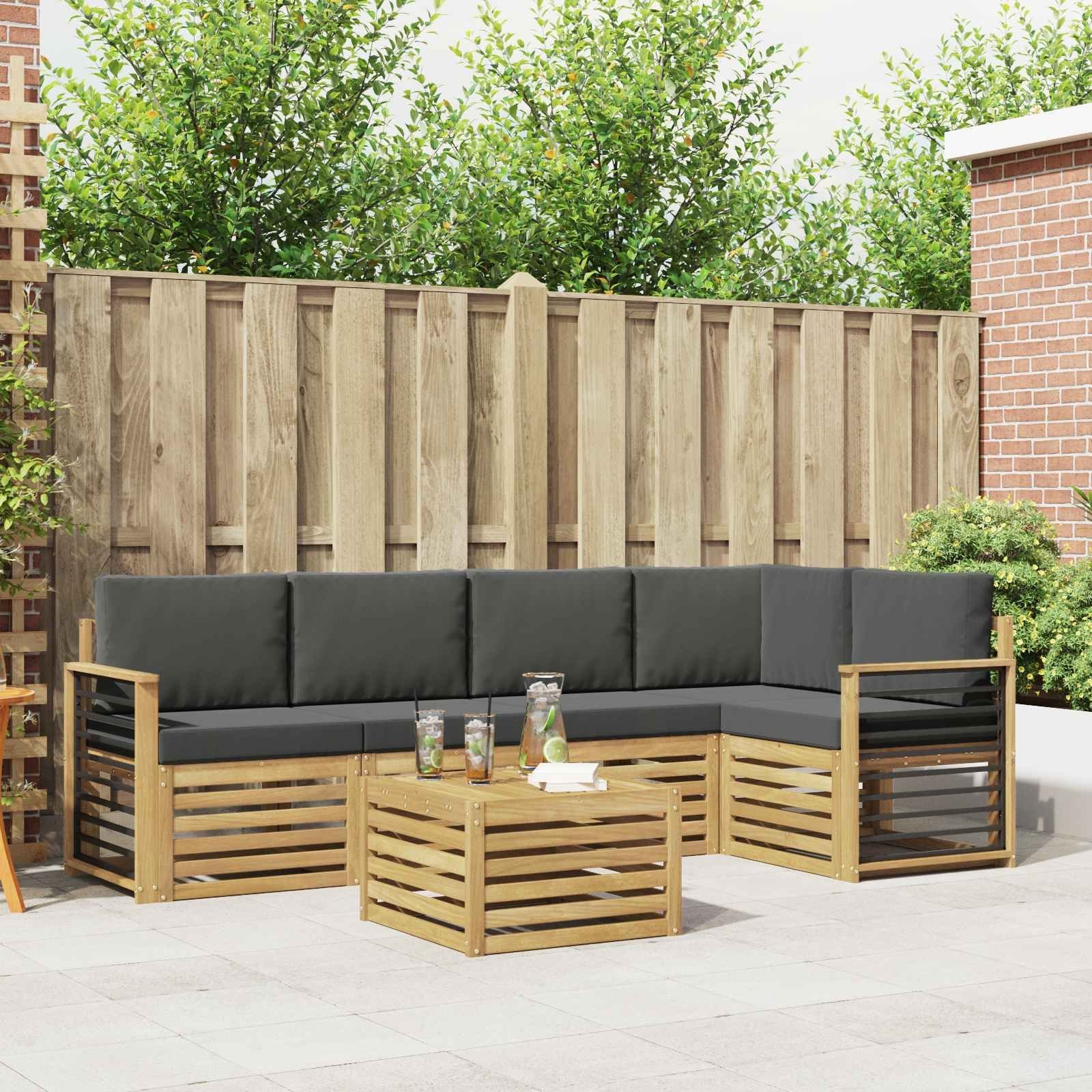 vidaXL Zestaw sof na zewnątrz 6 pcs Biały i antracyt 59 x 59 x 37 cm