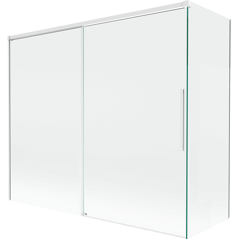 Mexen Rox parawan nawannowy 2-skrzydłowy rozsuwany 180 + 80 x 150 cm, transparent, biały - 8C9-180-080-20-00