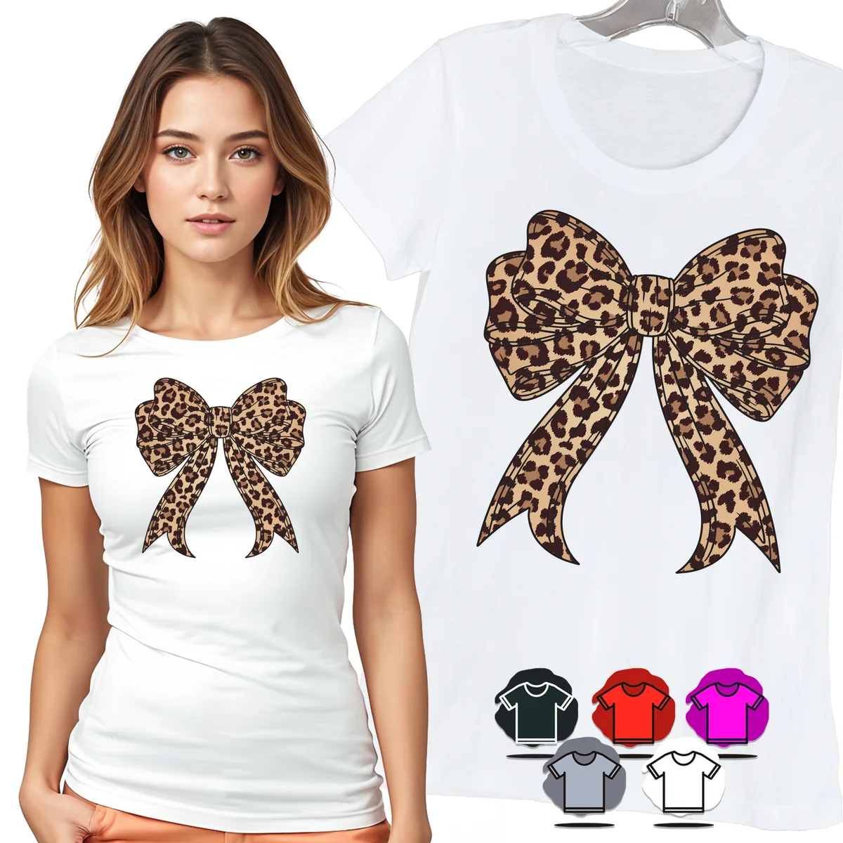 KOSZULKA DAMSKA T-SHIRT - PANTERKOWA KOKARDKA MODNY STYL DLA NIEJ WZÓR - L