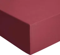 Prześcieradła - Prześcieradło z Gumką Jersey Bawełna Bordowe 90x200 cm - miniaturka - grafika 1